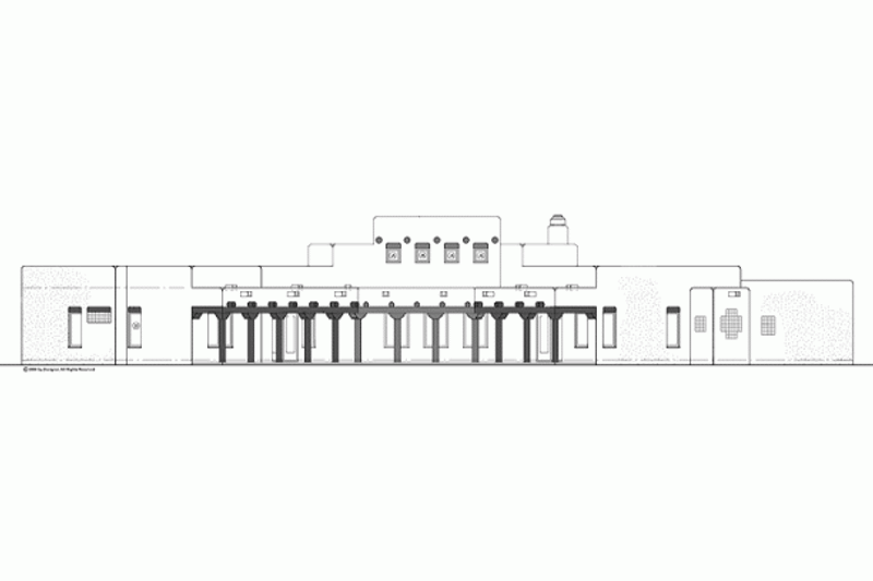 Architectural House Design - Exterior - Rear Elevation for Adobe / Southwestern House Plan #72-172 - 4 bed, 3.5 bath