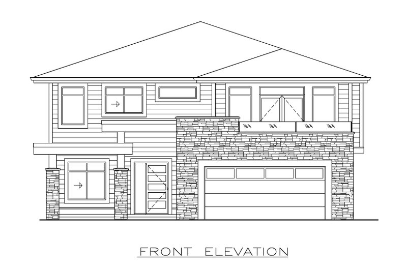 House Design - Exterior - Front Elevation 3 for Prairie House Plan #1100-92 - 3 bed, 2 bath