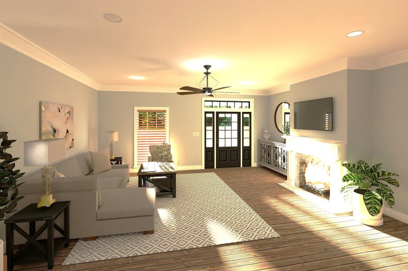 House Plan Design - Interior - Family Room for Farmhouse House Plan #44-290 - 3 bed, 2 bath