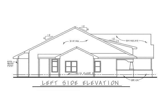 Exterior - Other Elevation for Bungalow House Plan #20-1610 - 3 bed, 2 bath