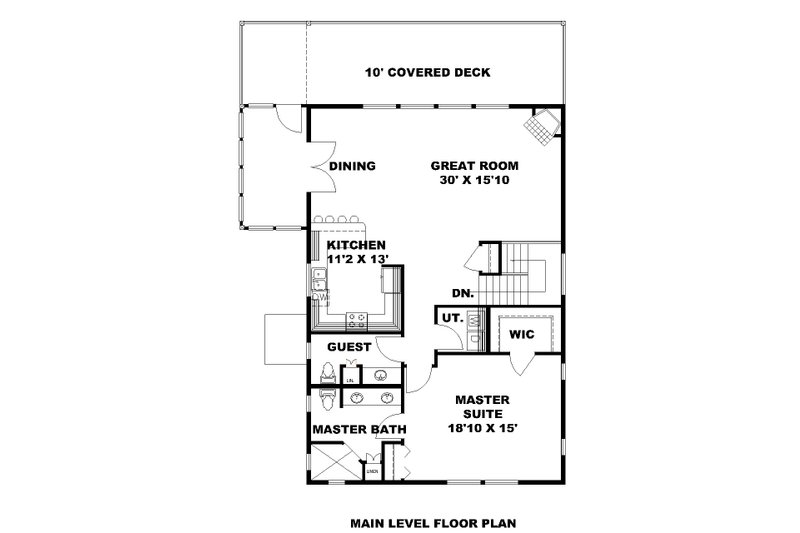 Home Plan - Floor Plan - Main Floor for Southern House Plan #117-917 - 3 bed, 2.5 bath