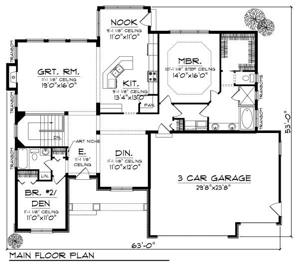 House Design - European Floor Plan - Main Floor Plan #70-866