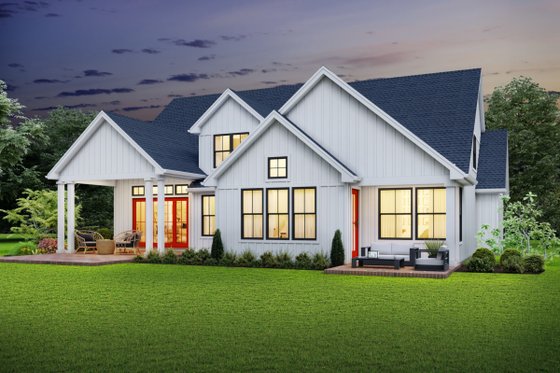 Exterior - Rear Elevation for Farmhouse House Plan #48-982 - 4 bed, 3.5 bath