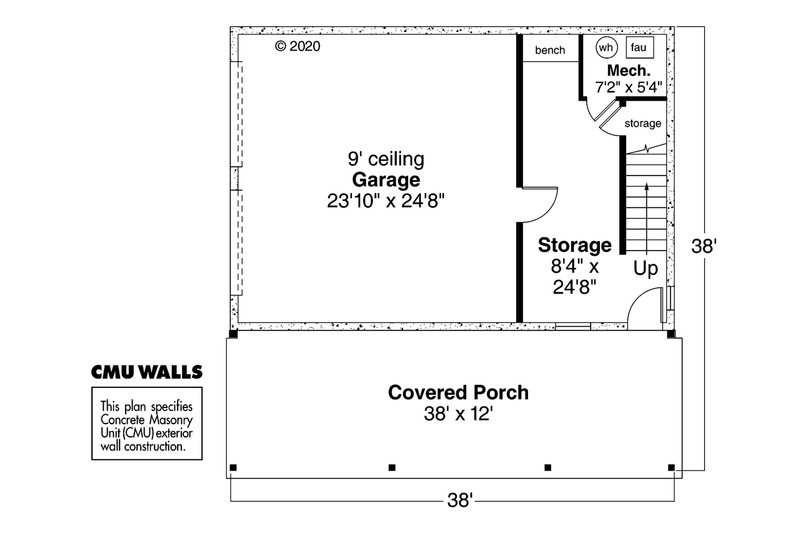 Home Plan - Floor Plan - Main Floor for Craftsman House Plan #124-941 - 1 bed, 1 bath