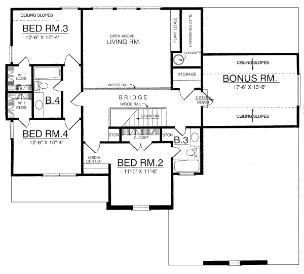 House Plan Design - European Floor Plan - Upper Floor Plan #40-327