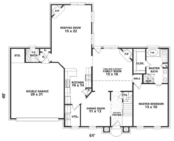 European Floor Plan - Main Floor Plan #81-259