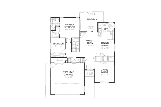 Floor Plan - Main Floor for European House Plan #18-9329 - 2 bed, 2 bath