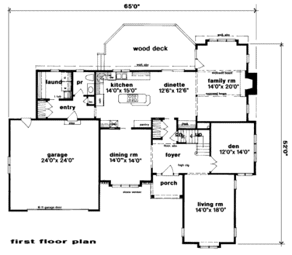 Traditional Floor Plan - Main Floor Plan #328-114