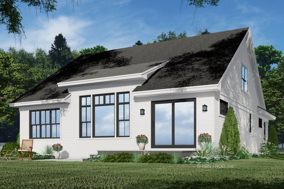 Exterior - Rear Elevation 2 for Farmhouse House Plan #51-1324 - 4 bed, 3 bath