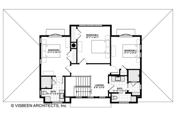 Floor Plan - Upper Floor for Farmhouse House Plan #928-306 - 4 bed, 3.5 bath