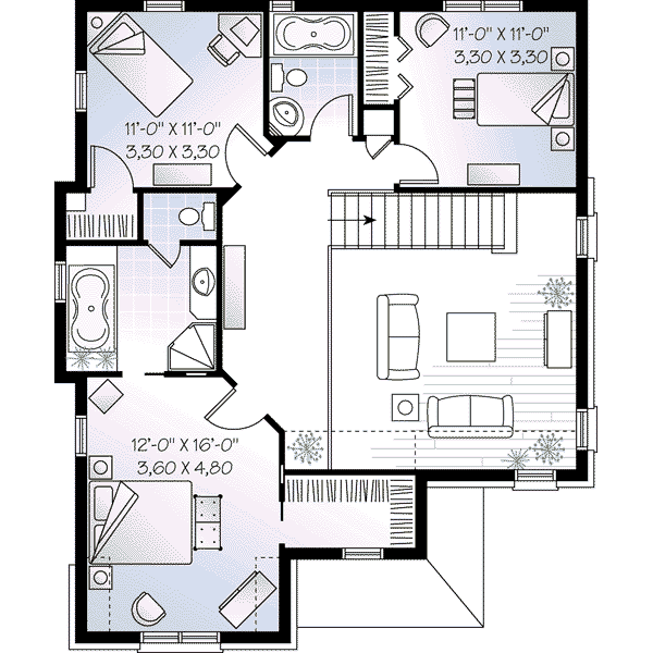House Plan Design - European Floor Plan - Upper Floor Plan #23-582