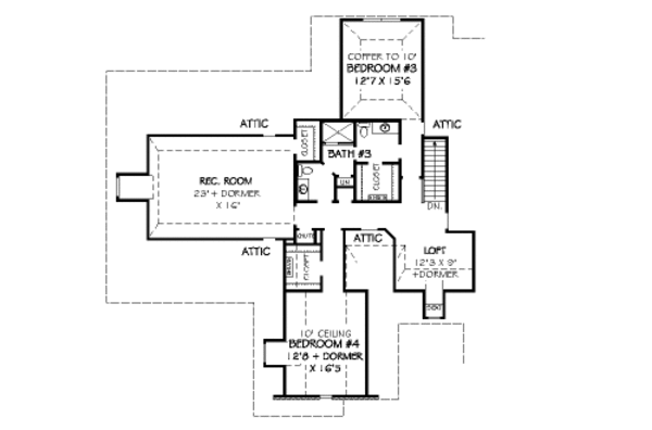 Traditional Floor Plan - Upper Floor Plan #424-386