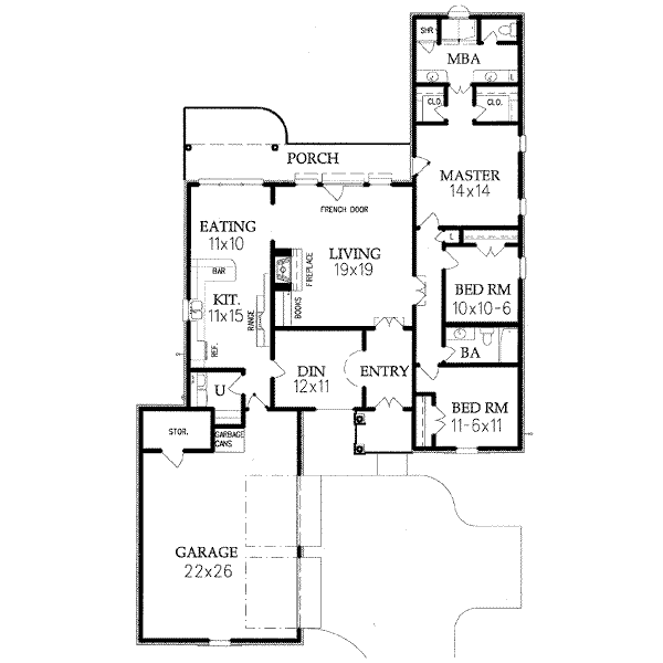 Traditional Floor Plan - Main Floor Plan #15-118