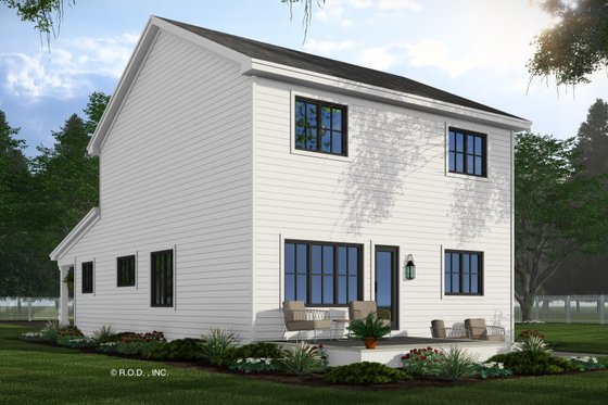 Exterior - Rear Elevation 2 for Farmhouse House Plan #51-1321 - 4 bed, 3.5 bath