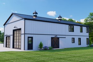 Exterior - Rear Elevation for Barndominium House Plan #1064-220 - 3 bed, 2.5 bath