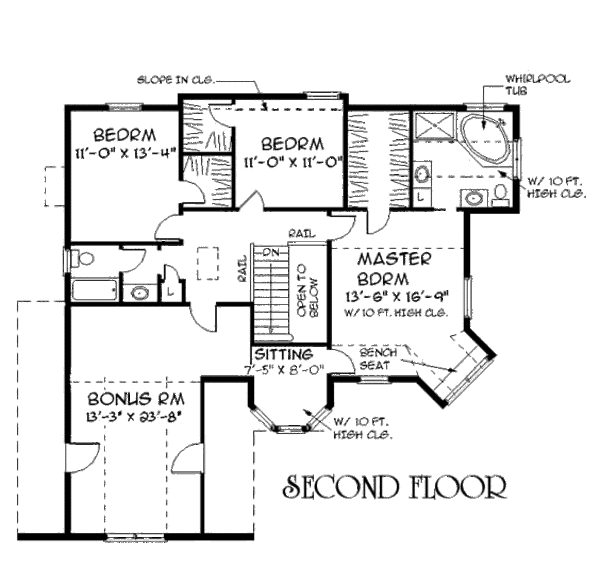 Traditional Floor Plan - Upper Floor Plan #75-137