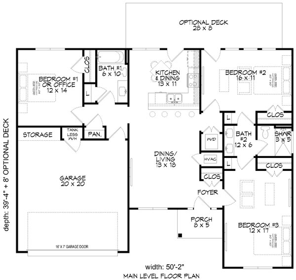 Dream House Plan - Craftsman Floor Plan - Main Floor Plan #932-1036