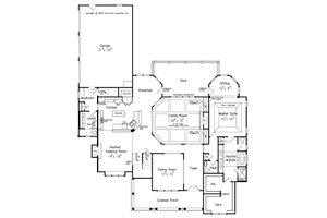 Floor Plan - Main Floor for Craftsman House Plan #927-5 - 4 bed, 5.5 bath