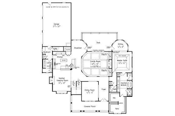 Floor Plan - Main Floor for Craftsman House Plan #927-5 - 4 bed, 5.5 bath