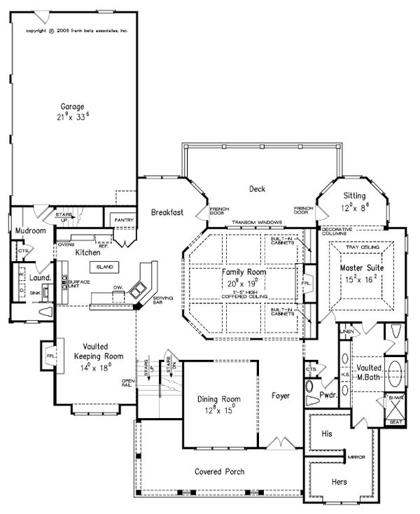House Design - Craftsman Floor Plan - Main Floor Plan #927-5