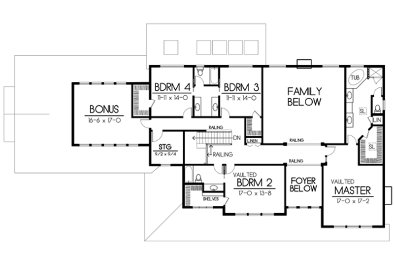 Home Plan - Floor Plan - Upper Floor for Traditional House Plan #100-425 - 4 bed, 4.5 bath