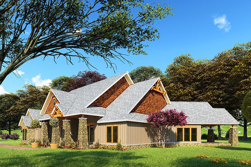 Dream House Plan - Exterior - Front Elevation 5 for Craftsman House Plan #923-162 - 3 bed, 2 bath