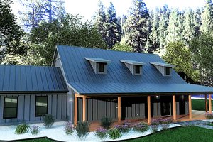 Exterior - Front Elevation 3 for Barndominium House Plan #1104-2 - 3 bed, 3.5 bath