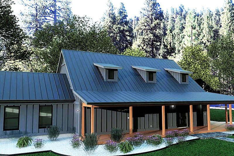 House Design - Exterior - Front Elevation 3 for Barndominium House Plan #1104-2 - 3 bed, 3.5 bath