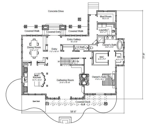 Home Plan - Log Floor Plan - Main Floor Plan #451-27