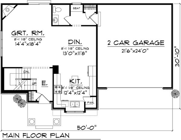 Home Plan - Traditional Floor Plan - Main Floor Plan #70-1028