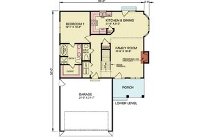 Floor Plan - Main Floor for Traditional House Plan #54-659 - 3 bed, 2.5 bath