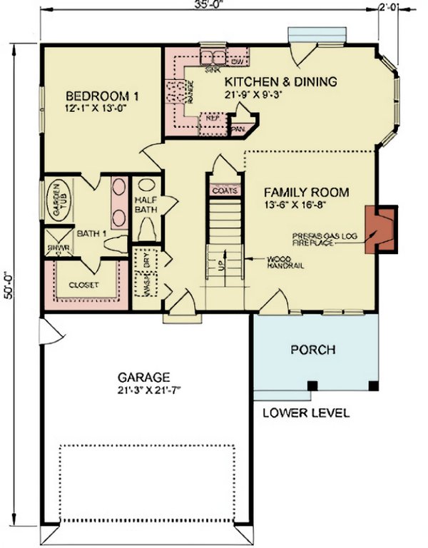 Architectural House Design - Traditional Floor Plan - Main Floor Plan #54-659
