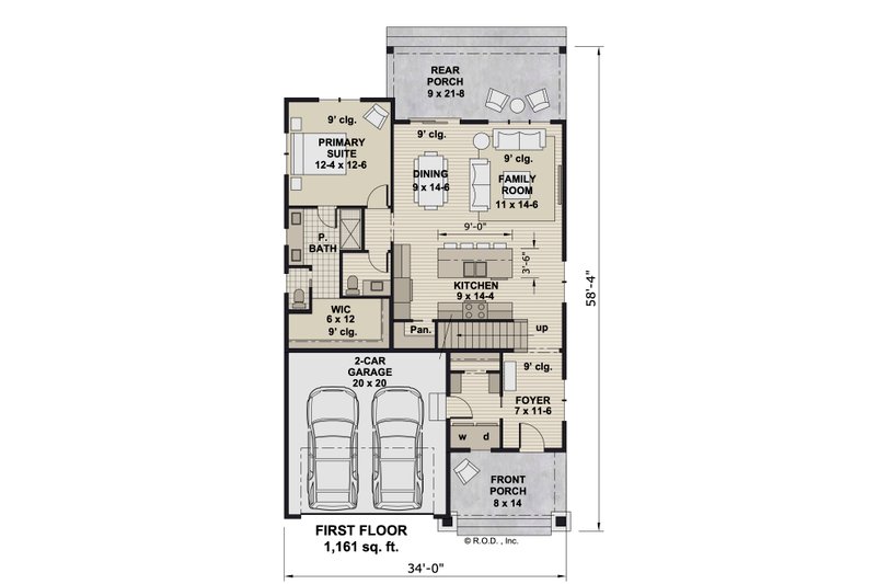 Dream House Plan - Floor Plan - Main Floor for Craftsman House Plan #51-1289 - 3 bed, 3.5 bath