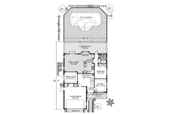 Floor Plan - Main Floor for Mediterranean House Plan #420-229 - 4 bed, 3.5 bath