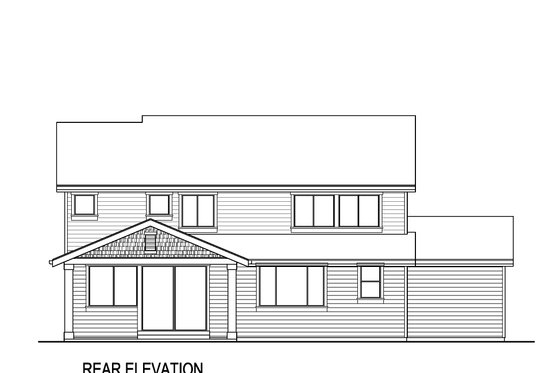Exterior - Rear Elevation for Farmhouse House Plan #569-52 - 5 bed, 3 bath