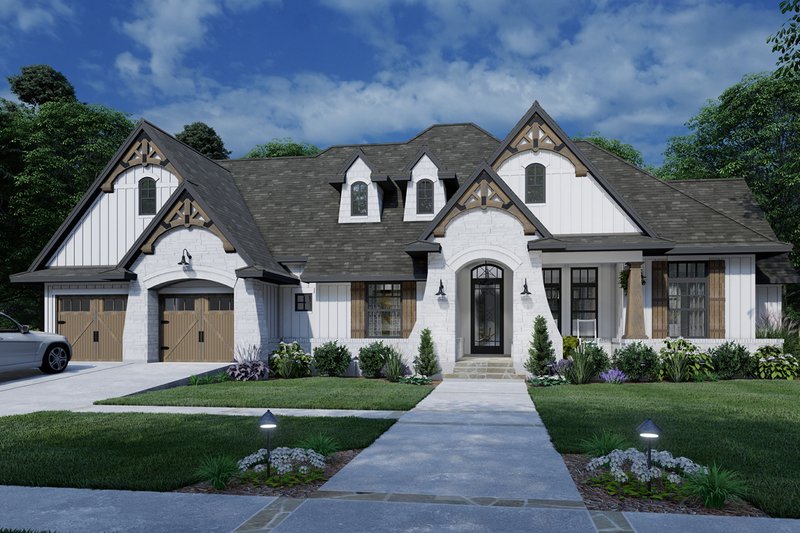 Dream House Plan - Farmhouse Exterior - Front Elevation Plan #120-264