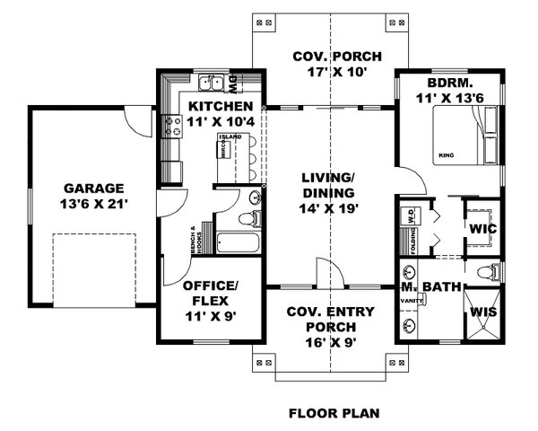 Farmhouse Floor Plan - Main Floor Plan #117-986