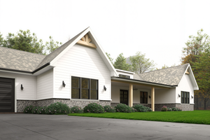 Exterior - Front Elevation 3 for Farmhouse House Plan #1112-17 - 3 bed, 2.5 bath