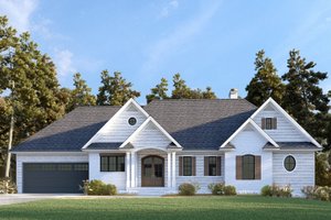 Exterior - Front Elevation for Cottage House Plan #437-134 - 4 bed, 3.5 bath