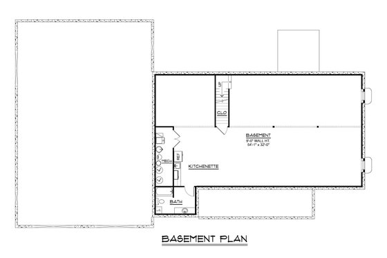 Floor Plan - Lower Floor for Barndominium House Plan #1064-420 - 3 bed, 3 bath