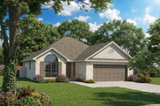 Traditional Style House Plan - 3 Beds 2 Baths 1355 Sq/Ft Plan #17-152 Exterior 