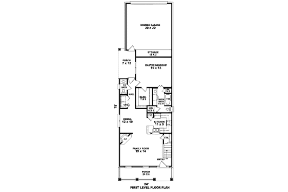 Floor Plan - Main Floor for Classical House Plan #81-13612 - 3 bed, 2.5 bath
