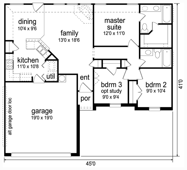 Home Plan - Traditional Floor Plan - Main Floor Plan #84-537