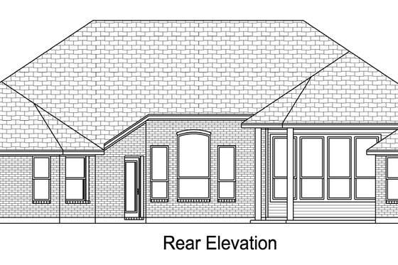 Exterior - Rear Elevation for European House Plan #84-617 - 4 bed, 3 bath