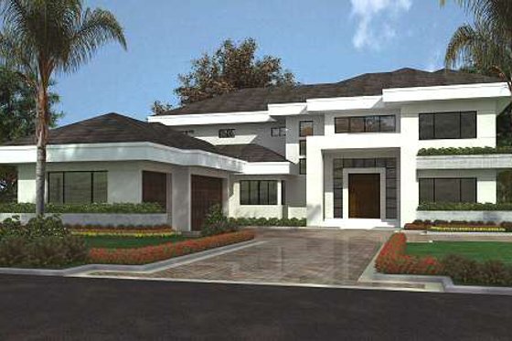 Exterior - Front Elevation 4 for Modern House Plan #420-172 - 4 bed, 4.5 bath