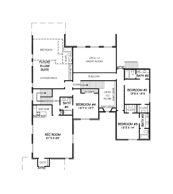 Floor Plan - Upper Floor Plan #424-387