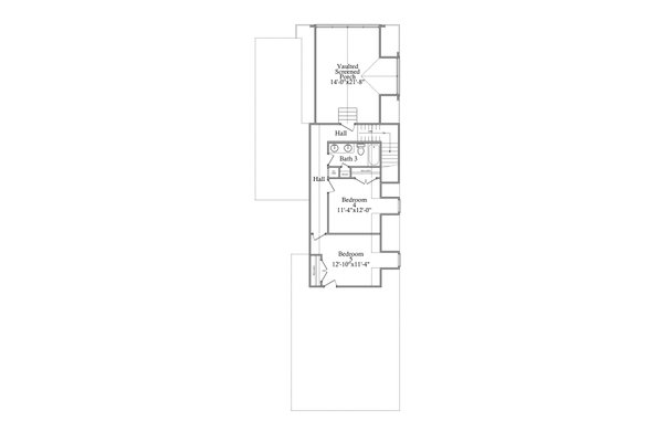 Traditional Floor Plan - Upper Floor Plan #69-400