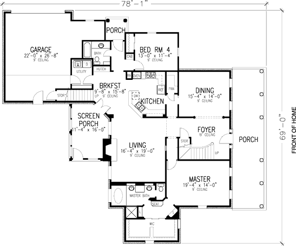 Home Plan - Colonial Floor Plan - Main Floor Plan #410-201
