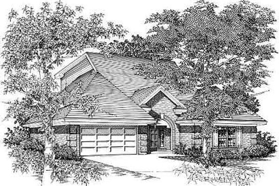 Exterior - Front Elevation for European House Plan #329-248 - 3 bed, 2 bath