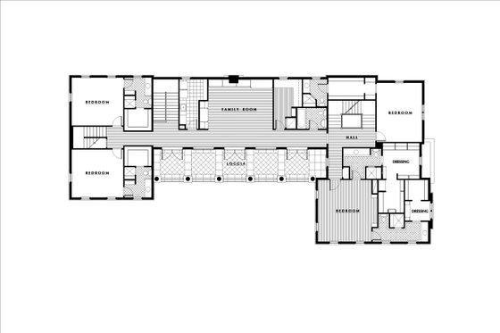 Floor Plan - Upper Floor for European House Plan #531-3 - 5 bed, 8.5 bath